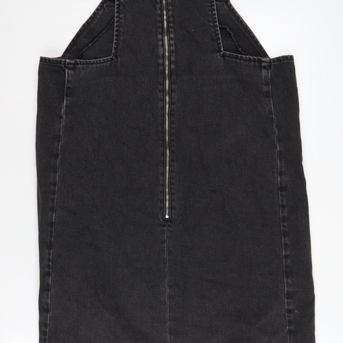 Topshop Women Black Pinafore Dress, UK 16, Casual Denim