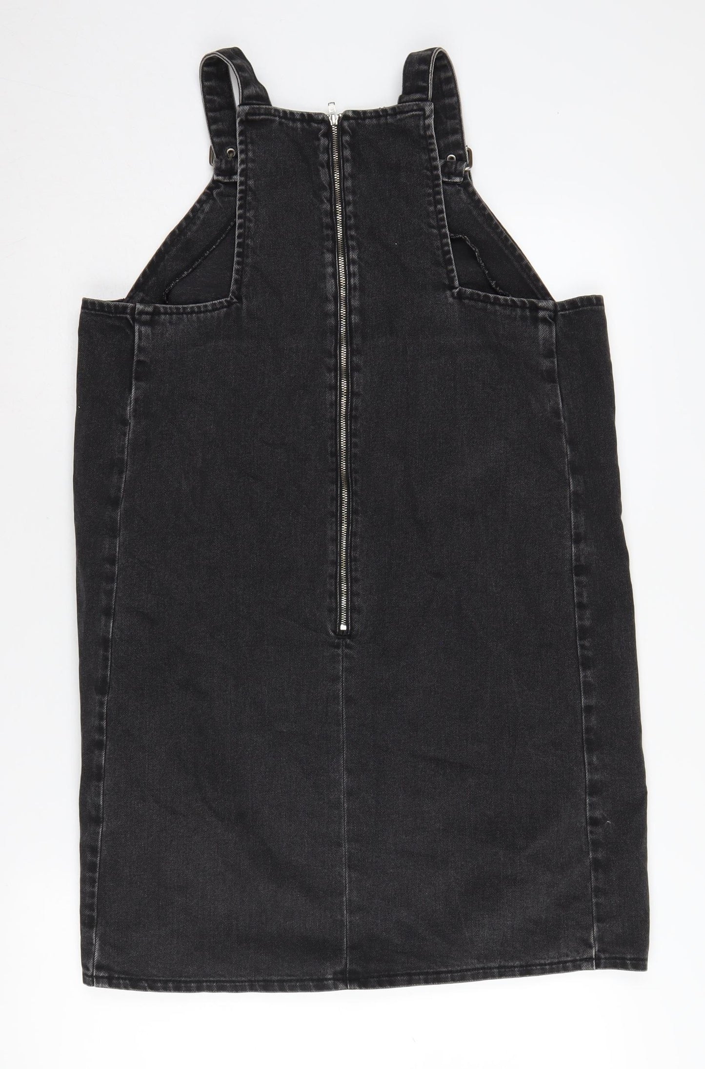 Topshop Women Black Pinafore Dress, UK 16, Casual Denim