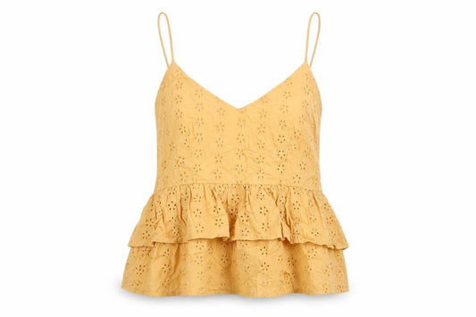 Front view of ASOS Women's Yellow Camisole Tank Top, size 10