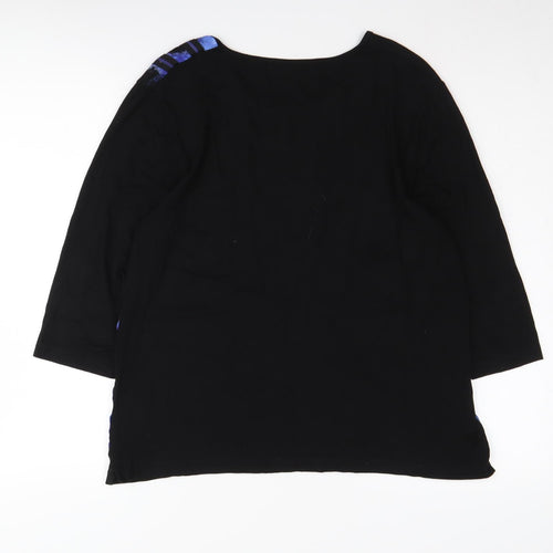 TIGI Women's Black & Blue Graphic Pullover Sweatshirt, Size 14