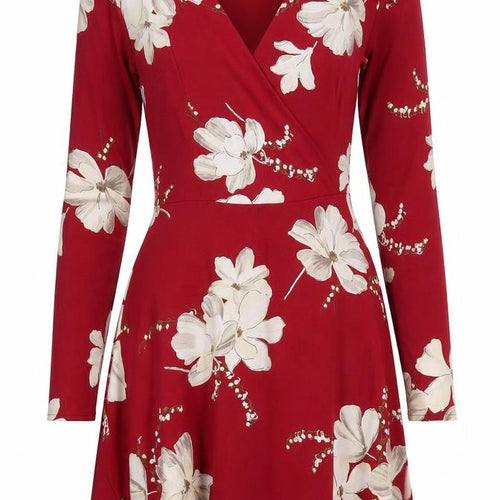 Parisian Women's Red Floral Wrap Dress Size 10
