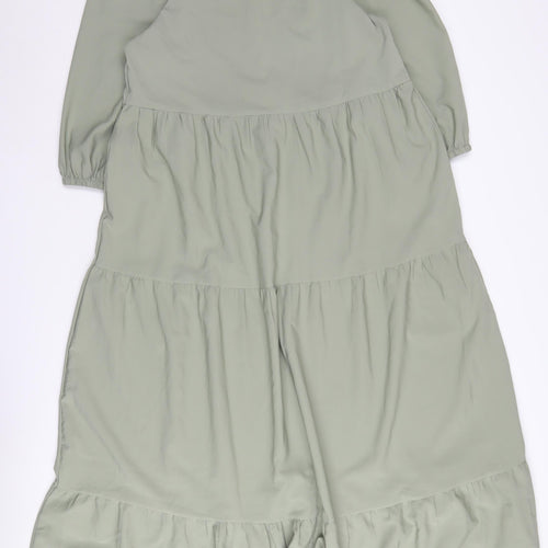 ASOS DESIGN Women's Green Collared Midi Shirt Dress