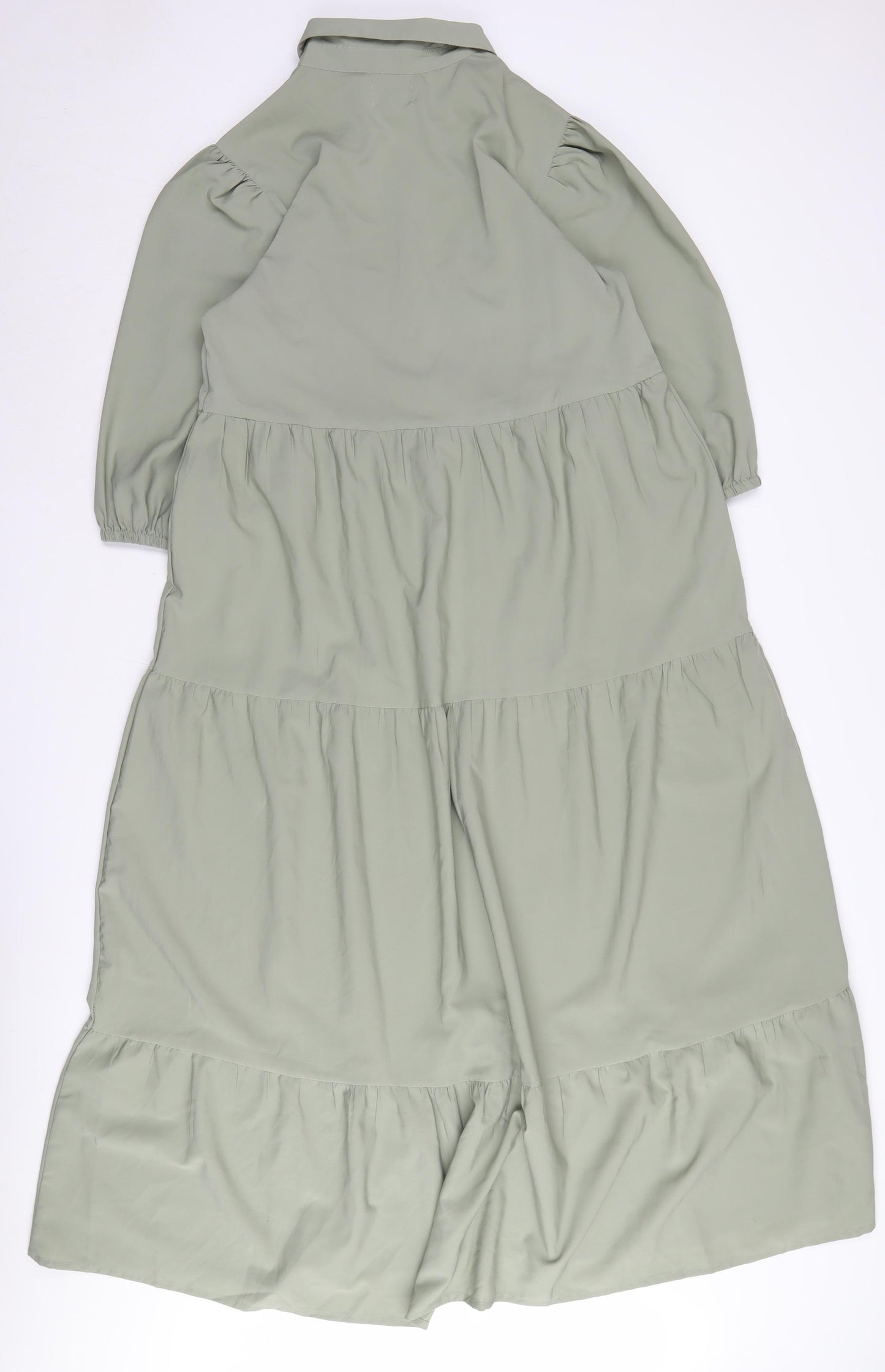 ASOS DESIGN Women's Green Collared Midi Shirt Dress