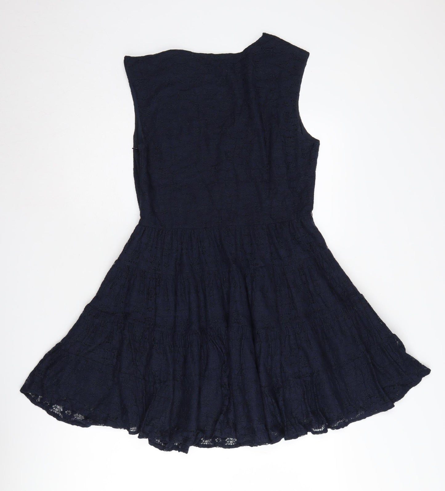 Zara Basic Women's Blue Sleeveless V-Neck Dress M