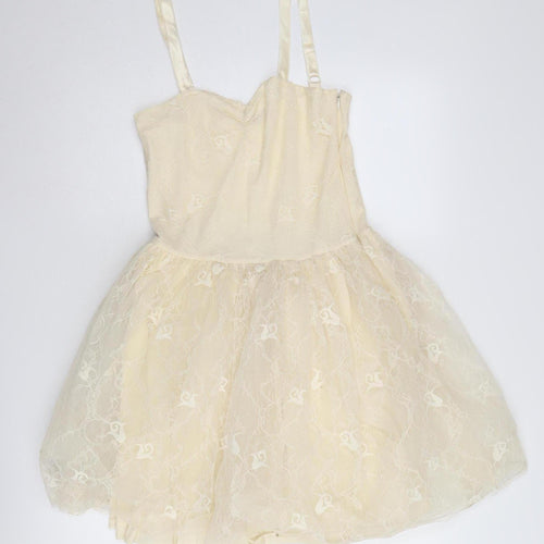 BIK BOK Women's Ivory A-Line Party Dress M