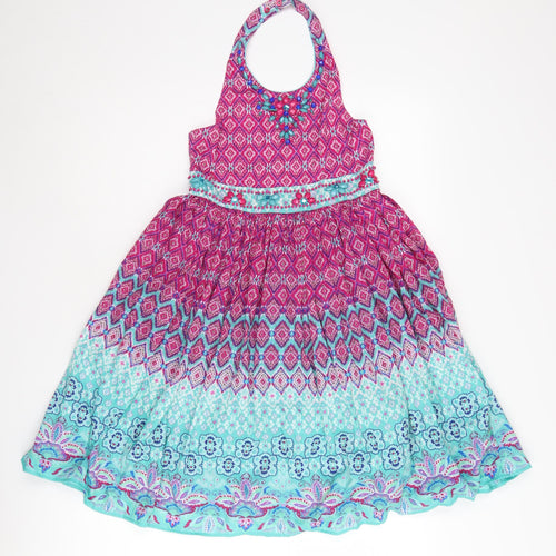 Monsoon Girls Multicoloured A-Line Halter Dress 9 Years