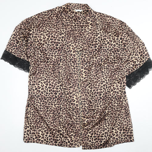 Marks and Spencer Beige Animal Print Women's Robe Size 12
