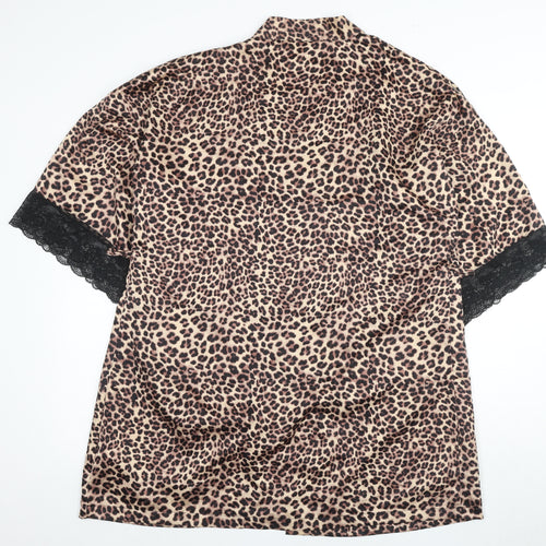 Marks and Spencer Beige Animal Print Women's Robe Size 12