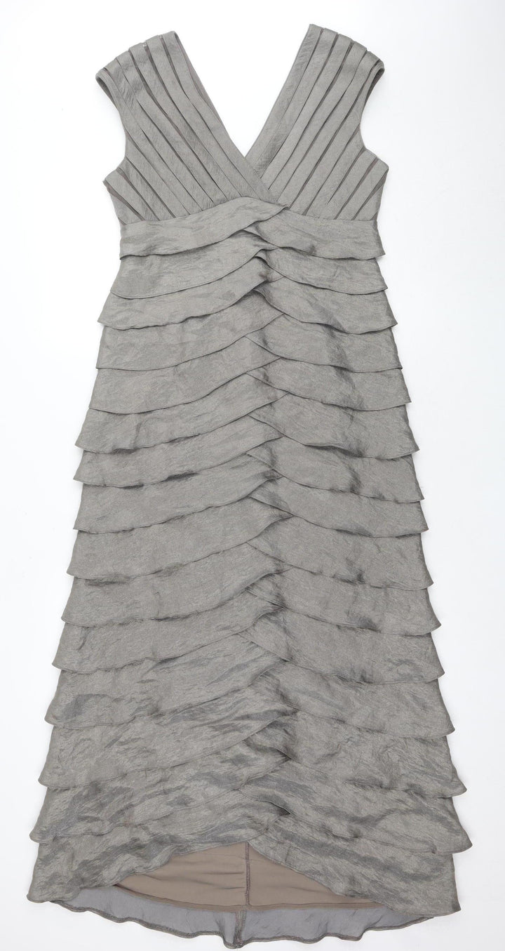 Laura Petites Women's Grey Bodycon Midi Dress, Size 12