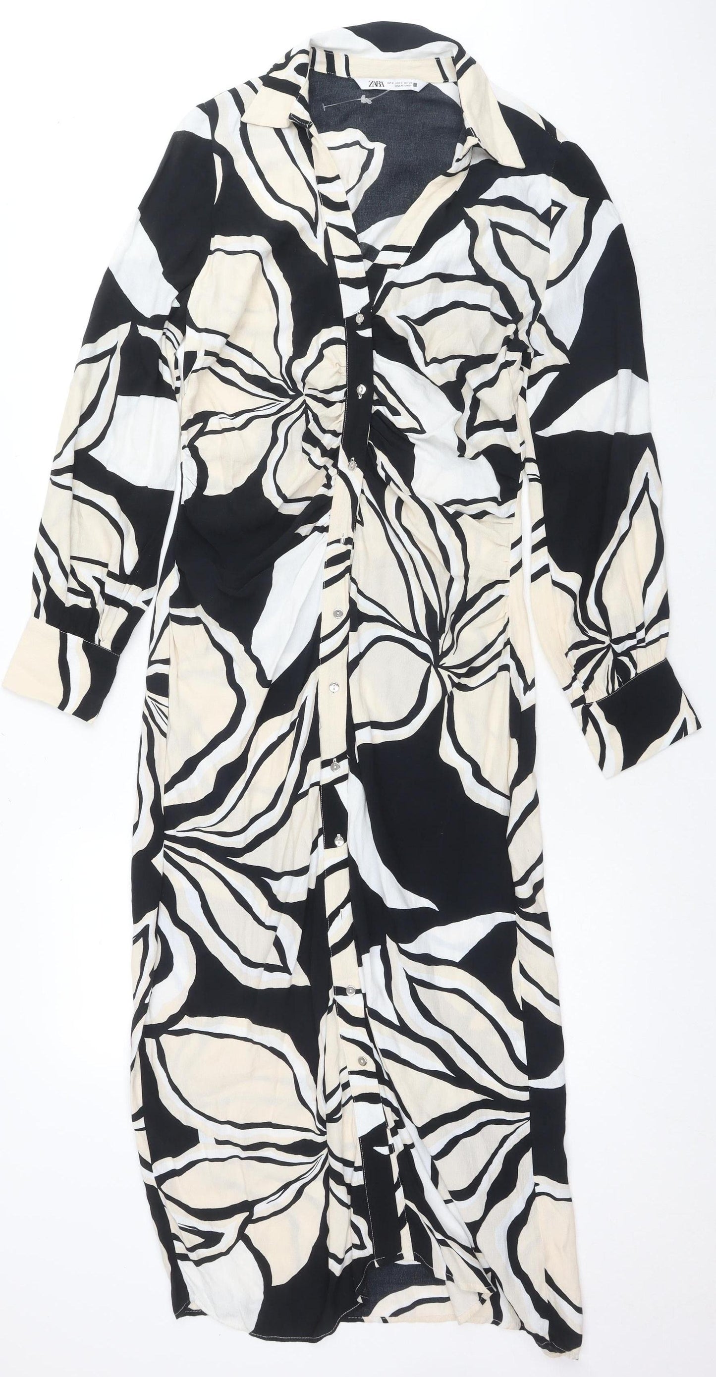 Zara Women's Multicoloured Floral Shirt Dress Size 12