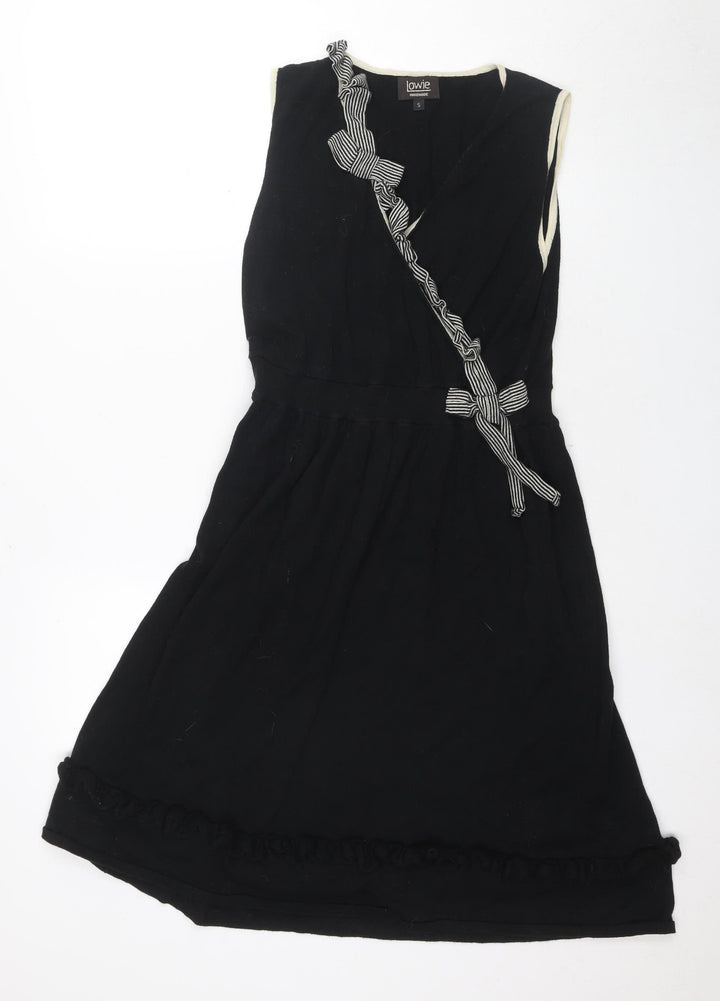Lowie Women's Black A-Line Cotton Dress S