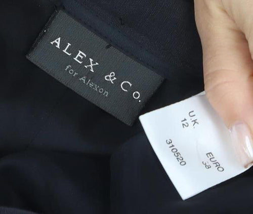 Alex & Co. Women's Black Silk Linen Pencil Skirt, UK 12