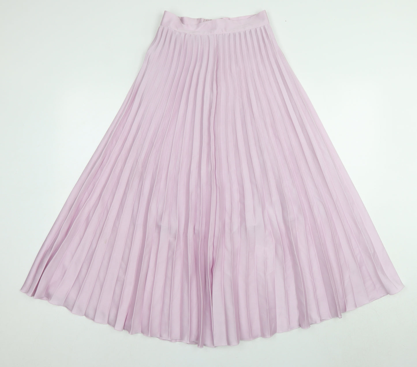 Bershka Women's Pink Pleated Long Skirt XS