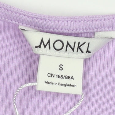 Monki Women's Purple Cropped T-Shirt V-Neck Size 12