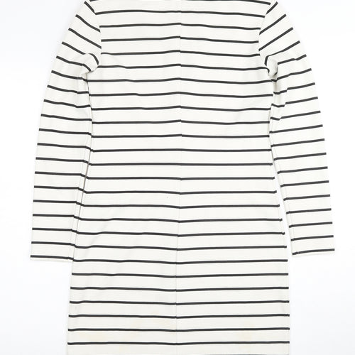 H&M Women's White Striped Shift Dress S