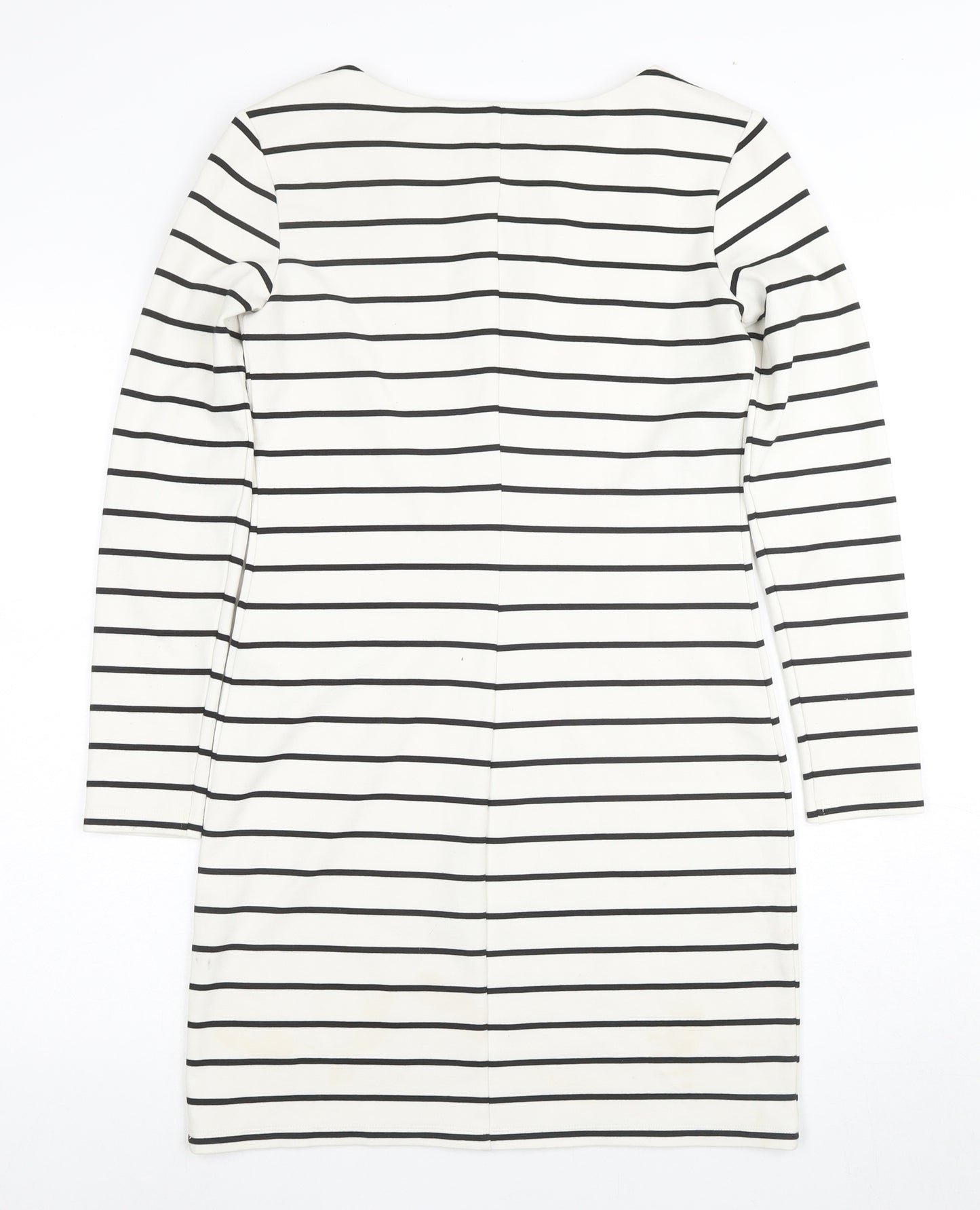 H&M Women's White Striped Shift Dress S