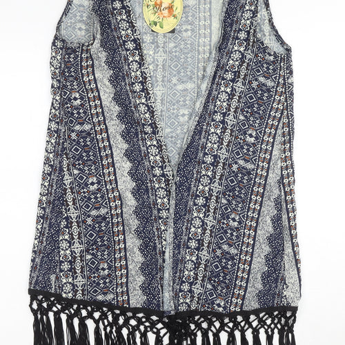 Cameo Rose Women's Blue Kimono Viscose Fringe