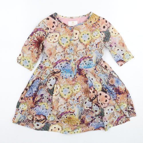 Liberty London Girls Floral A-Line Dress, 2 Years, Multicoloured