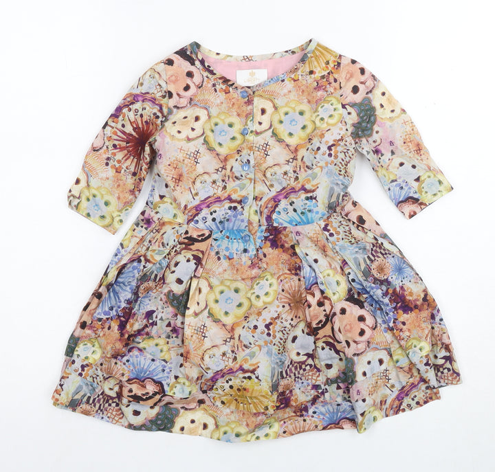 Liberty London Girls Floral A-Line Dress, 2 Years, Multicoloured