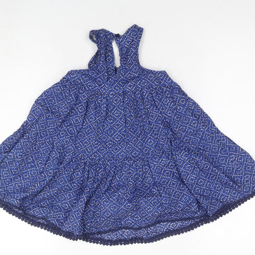 Next Girls Blue Sleeveless Cotton Dress, Age 3-4