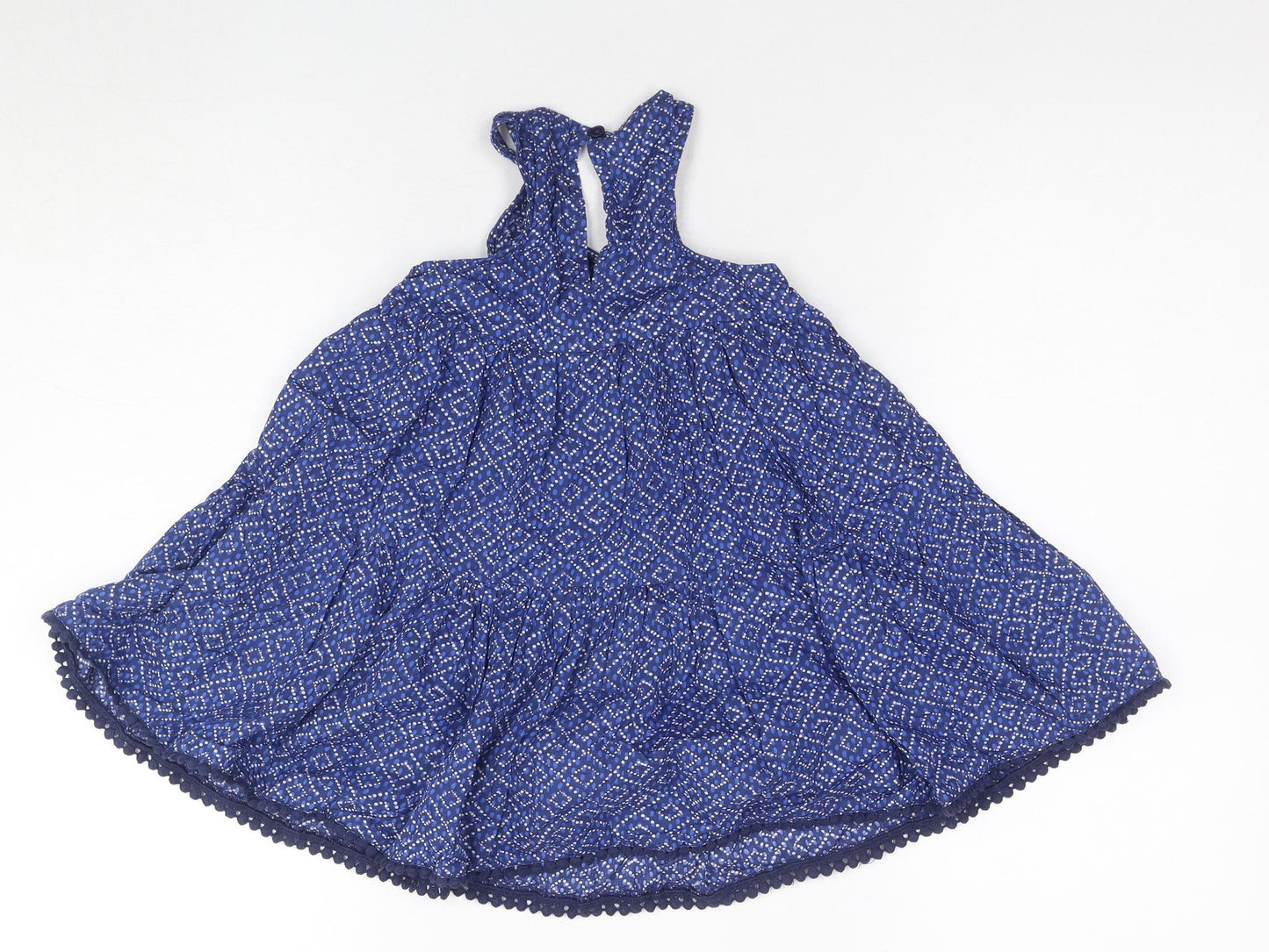 Next Girls Blue Sleeveless Cotton Dress, Age 3-4