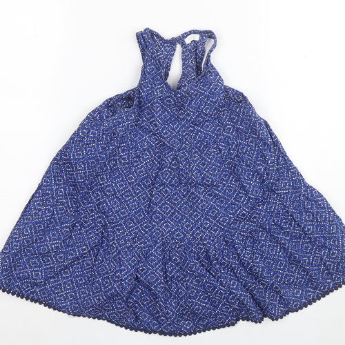 Next Girls Blue Sleeveless Cotton Dress, Age 3-4