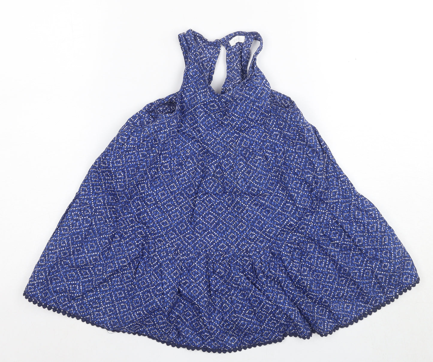Next Girls Blue Sleeveless Cotton Dress, Age 3-4