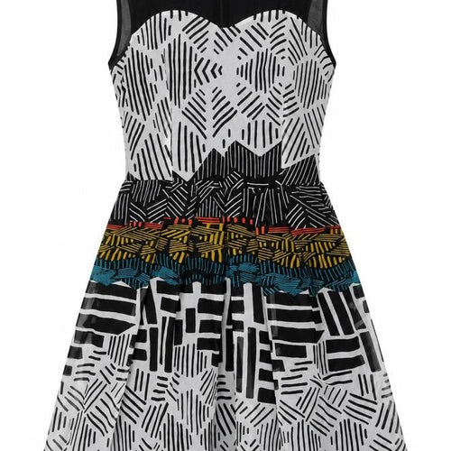 Marks and Spencer Women's Multicoloured Fit & Flare Dress Size 10