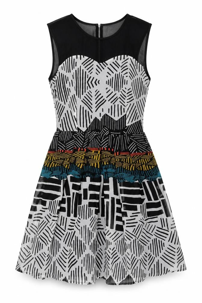 Marks and Spencer Women's Multicoloured Fit & Flare Dress Size 10