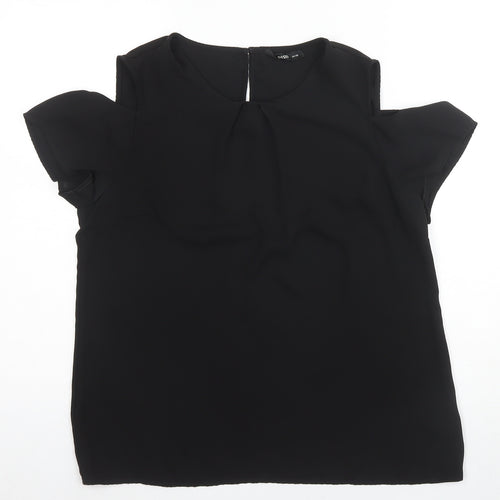 Oasis Women's Black Cold Shoulder Blouse UK 14