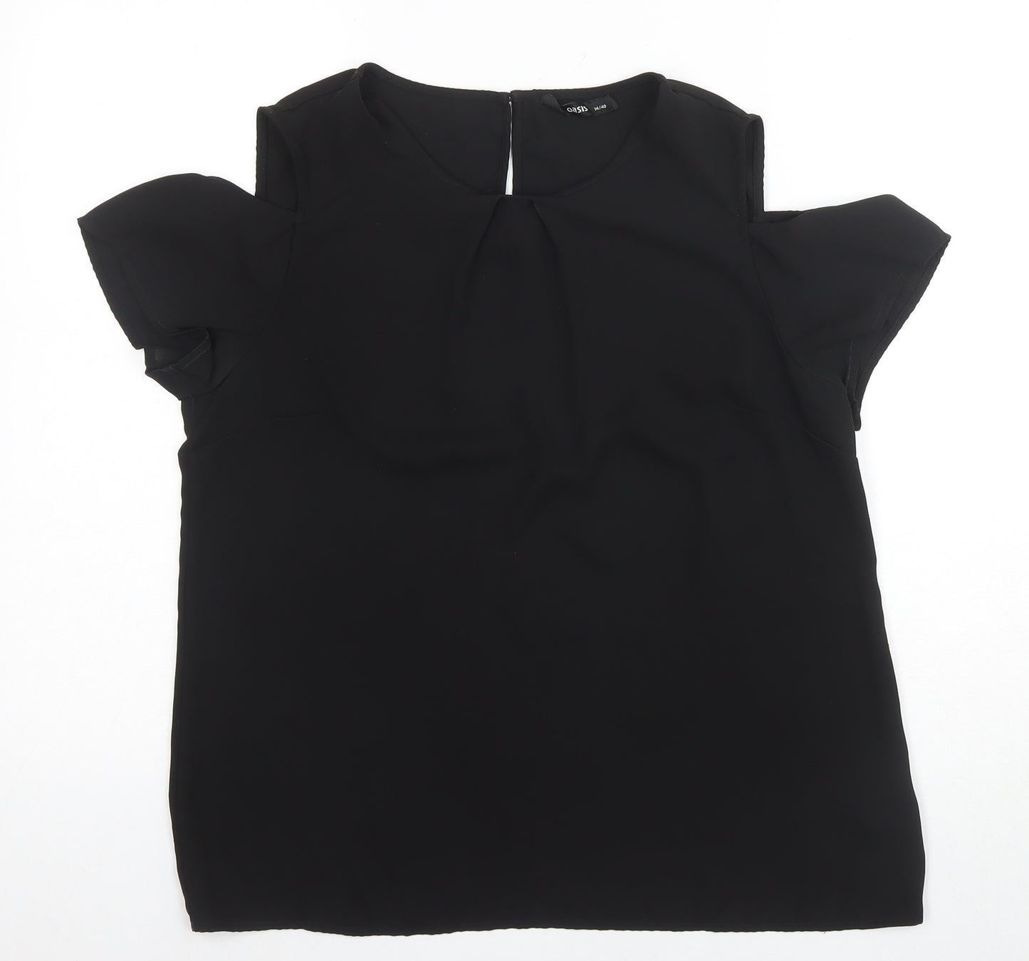 Oasis Women's Black Cold Shoulder Blouse UK 14