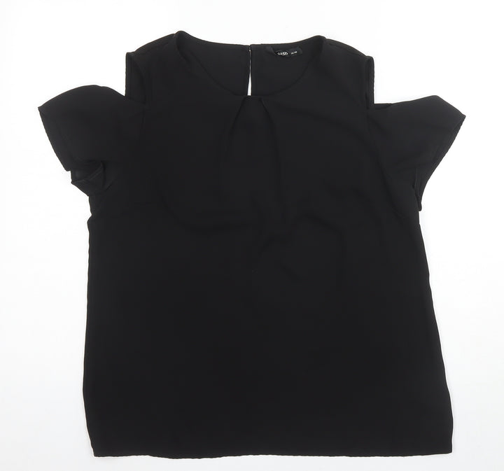 Oasis Women's Black Cold Shoulder Blouse UK 14