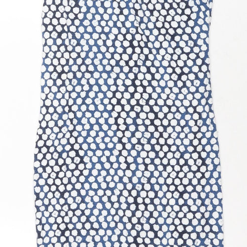 H&M Women's Blue Polka Dot Round Neck Dress XS