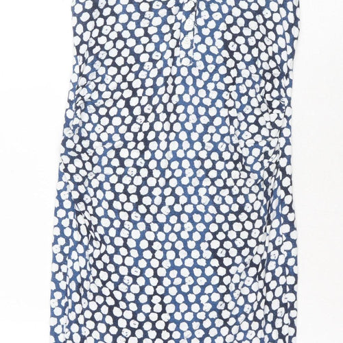 H&M Women's Blue Polka Dot Round Neck Dress XS
