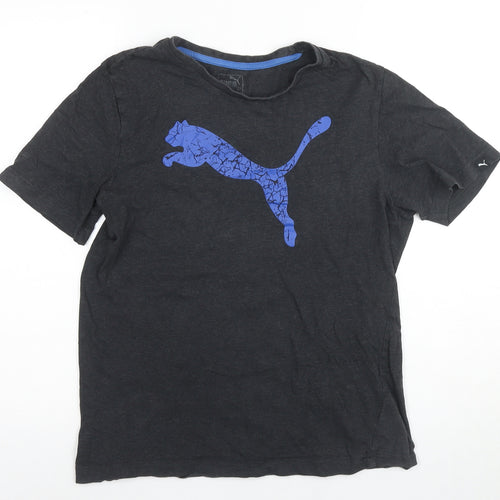 Puma Men's Black Graphic Logo T-Shirt - Size S