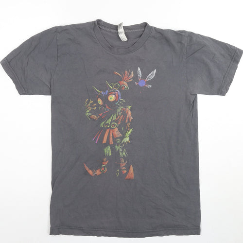 American Apparel Unisex Grey Graphic T-Shirt S