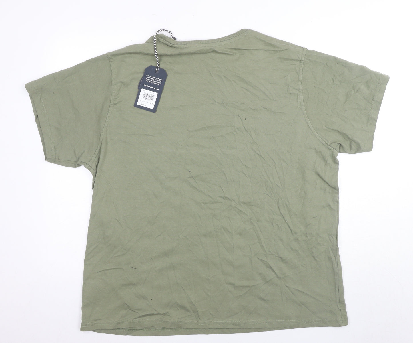 Weird Fish Men's 2XL Green Cartoon Graphic T-Shirt