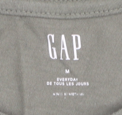 Gap Men's Green Colourblock Long Sleeve T-Shirt M