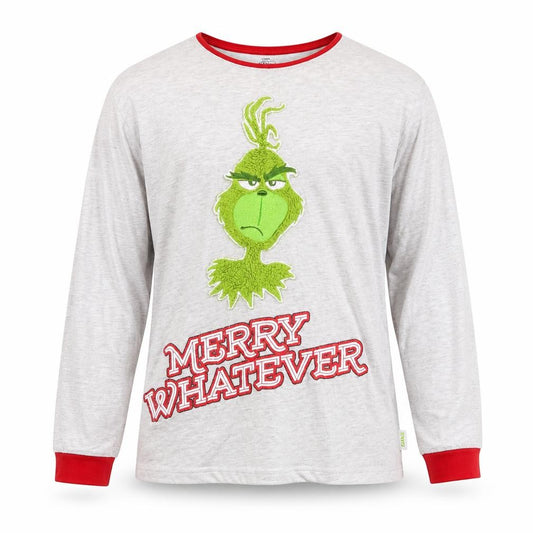 Grinch Men's Grey Red Pyjama Top M Christmas