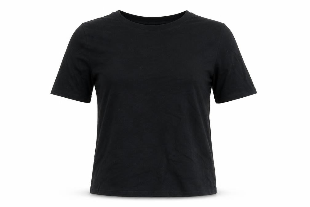 Front view of Mango Women's Black Basic T-Shirt - M Casual