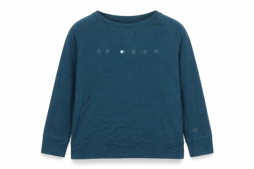Front view of Decathlon Blue unisex adults pullover long sleeve top