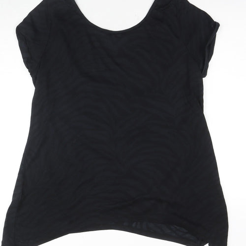rogers+ROGERS Women's Black Embroidered T-Shirt Size 20