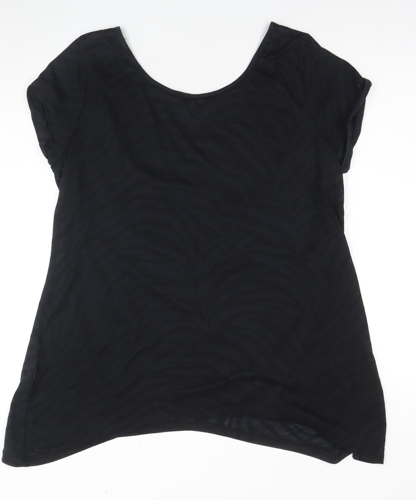 rogers+ROGERS Women's Black Embroidered T-Shirt Size 20
