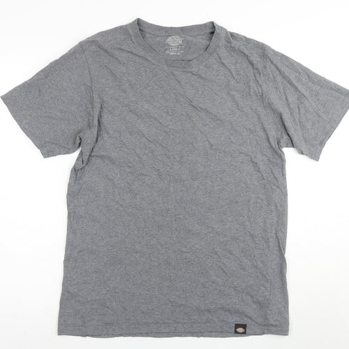 Dickies Men's Grey L Crew Neck T-Shirt, 100% Cotton