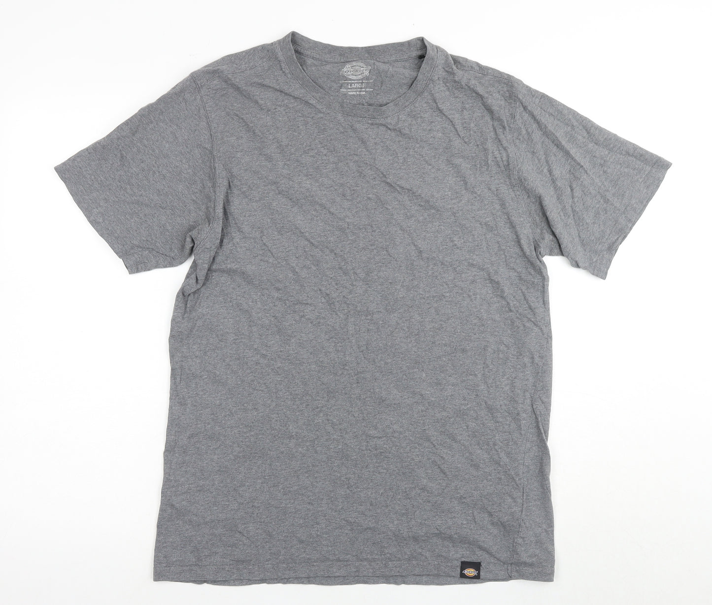 Dickies Men's Grey L Crew Neck T-Shirt, 100% Cotton