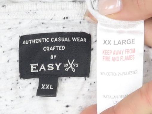 Easy Crafted Men's White 2XL Crew Neck T-Shirt