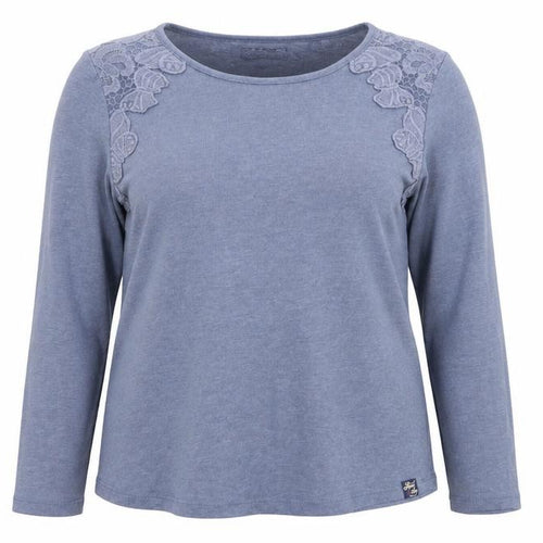 Superdry Women's Blue Long Sleeve Blouse UK 14 Lace Accent