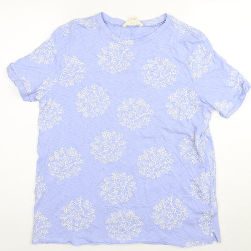White Stuff Women's Blue Floral T-Shirt, Size 14
