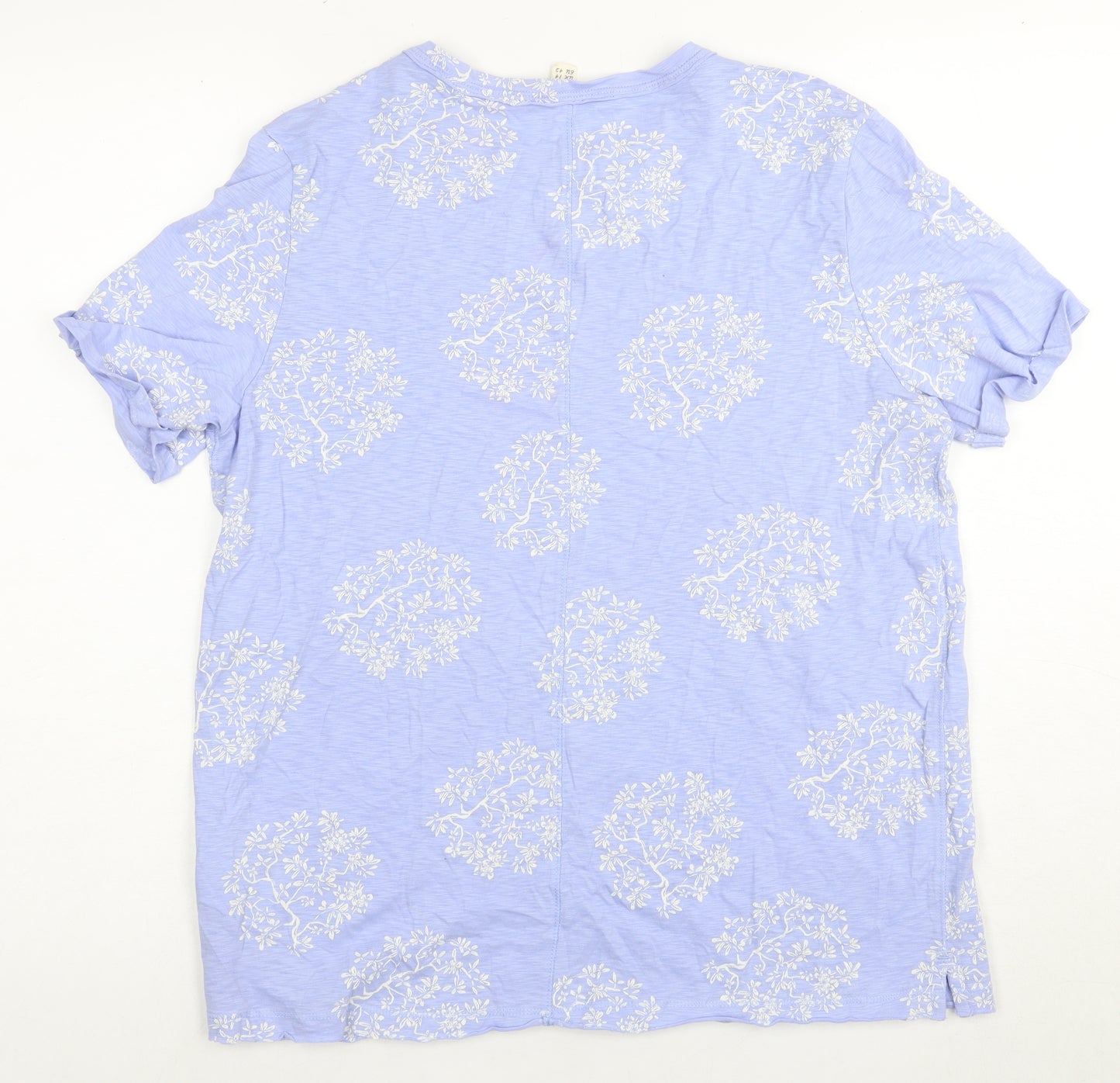 White Stuff Women's Blue Floral T-Shirt, Size 14