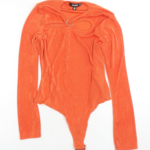 Missguided Orange Women's Blouse Long Sleeve Size 8